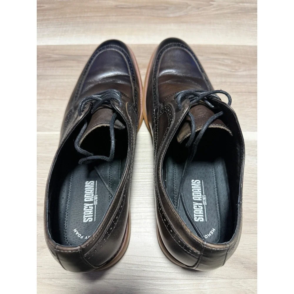 Stacy Adams Oxford Shoes Mens 11M Brown Leather Wingtip 25078-011 Dress‎ Brogue
